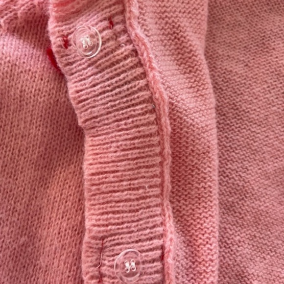 Pink Knit Cardigan Crocheted Strawberry Buttons Sz L/XL Coquette Twee Valentine - Picture 4 of 15